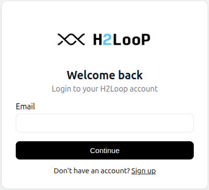 Hydron sign in page